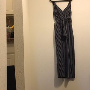 Blue and White Striped Romper